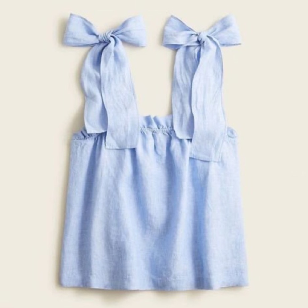 J. Crew Tie Shoulder Linen Tank